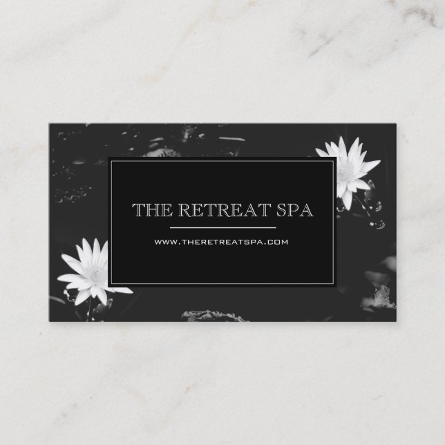 Elegant Water Lilies Business Card (Front)