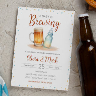 Elegant Watercolor A Baby is Brewing Baby Shower Invitation