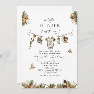 Elegant Watercolor A  little Hunter  Baby Shower Invitation