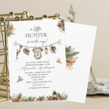 Elegant Watercolor A little Hunter Baby Shower