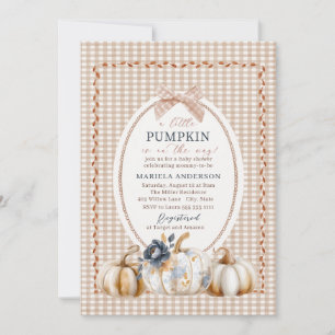 Elegant Watercolor A  little pumpkin boho  Baby Sh Invitation