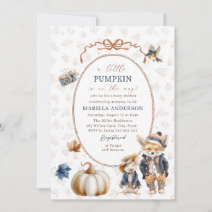 Elegant Watercolor A  little pumpkin is Invitation