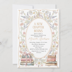 Elegant Watercolor a new chapter begin Pink flower Invitation