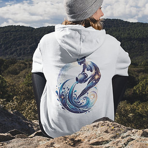 Elegant Watercolor Aquarius Zodiac Women’s Hoodie