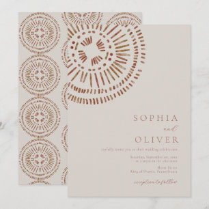 Elegant Watercolor Art Deco Tropical Wedding Invitation