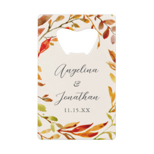 Elegant Watercolor Autumn Leaves Custom Wedding