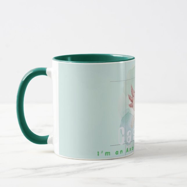 Elegant Watercolor Axolotl Personalized Ceramic Mug (Left)
