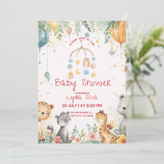 Elegant Watercolor Baby Shower Invitation wit