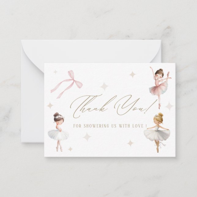 Elegant Watercolor  Ballerina birthday Party tutu  Card (Front)