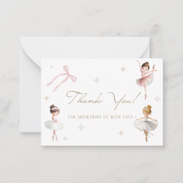 Elegant Watercolor  Ballerina birthday Party tutu  Card (Front)