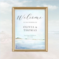 Elegant Watercolor Beach Coastal Wedding Welcome