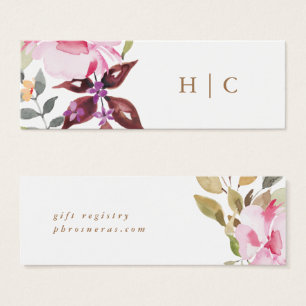 Elegant Watercolor Beautiful Registry Insert Card