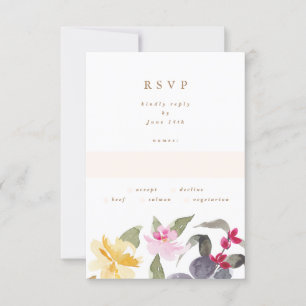 Elegant Watercolor Beautiful Wedding RSVP Card