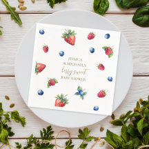 Elegant Watercolor Berry Sweet Baby Shower