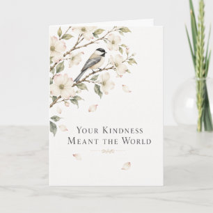 Elegant Watercolor Bird Thank You Card
