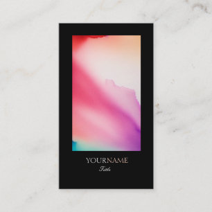 Elegant Watercolor Black Border Business Card