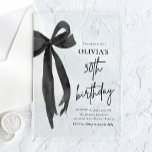 Elegant Watercolor Black Bow 30th Birthday Party Acrylic Invitations<br><div class="desc">Get ready to celebrate in style with our Elegant Watercolor Black Bow Birthday Party Invitation! This charming design features a sweet black bow and delicate watercolor touches, making it perfect for a classy yet fun birthday bash. It’s easy to customise and adds just the right amount of cute elegance to...</div>