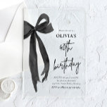 Elegant Watercolor Black Bow 40th Birthday Party Acrylic Invitations<br><div class="desc">Celebrate your fabulous 40th with our Elegant Watercolor Black Bow Birthday Party Invitation! This stylish design showcases a delicate black bow paired with soft watercolor details, creating a perfect mix of elegance and charm. Ideal for marking this special milestone, this invitation is fully customisable, ensuring your 40th birthday celebration is...</div>
