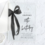 Elegant Watercolor Black Bow 50th Birthday Party Acrylic Invitations<br><div class="desc">Celebrate your fabulous 50th with our Elegant Watercolor Black Bow Birthday Party Invitation! This stylish design showcases a delicate black bow paired with soft watercolor details, creating a perfect mix of elegance and charm. Ideal for marking this special milestone, this invitation is fully customisable, ensuring your 50th birthday celebration is...</div>