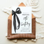 Elegant Watercolor Black Bow 50th Birthday Party Invitation<br><div class="desc">Celebrate your fabulous 50th with our Elegant Watercolor Black Bow Birthday Party Invitation! This stylish design showcases a delicate black bow paired with soft watercolor details, creating a perfect mix of elegance and charm. Ideal for marking this special milestone, this invitation is fully customisable, ensuring your 50th birthday celebration is...</div>