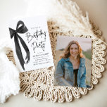 Elegant Watercolor Black Bow Birthday Party Invitation<br><div class="desc">Get ready to celebrate in style with our Elegant Watercolor Black Bow Birthday Party Invitation! This charming design features a sweet black bow and delicate watercolor touches, making it perfect for a classy yet fun birthday bash. It’s easy to customise and adds just the right amount of cute elegance to...</div>