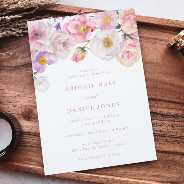 Elegant Watercolor Bloom Wedding Invitation (Creator Uploaded)