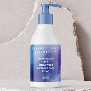 Elegant Watercolor Blue and Purple Cosmetics Label