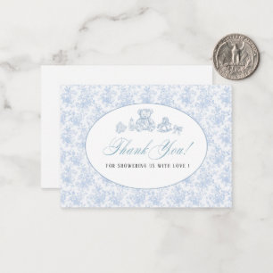 Elegant Watercolor Blue Bow Toys Baby shower Card