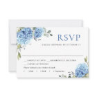 Elegant Watercolor Blue Hydrangea  Flowers Wedding