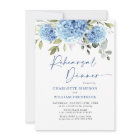 Elegant Watercolor Blue Hydrangea Rehearsal Dinner