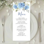 Elegant Watercolor Blue Hydrangea Wedding Menu<br><div class="desc">For further customisation,  please click the "customise further" link and use our design tool to modify this template.</div>