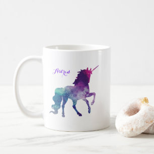 Elegant Watercolor Blue Purple Unicorn Modern Coffee Mug