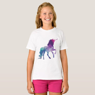 Elegant Watercolor Blue Purple Unicorn Modern T-Shirt
