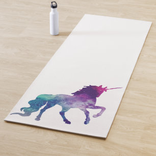 Elegant Watercolor Blue Purple Unicorn Modern Yoga Mat