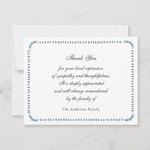 Elegant watercolor Blue & white frame  Thank You Card