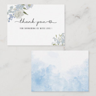 Elegant Watercolor Blue Wildflowers Baby shower Card