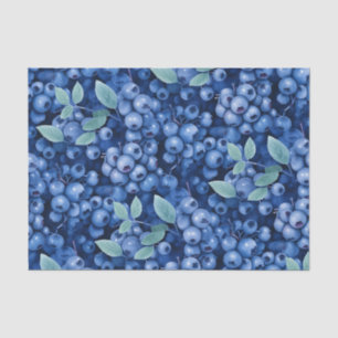 Elegant Watercolor Blueberries Tissue Paper