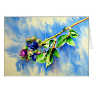 Elegant watercolor blueberry painting