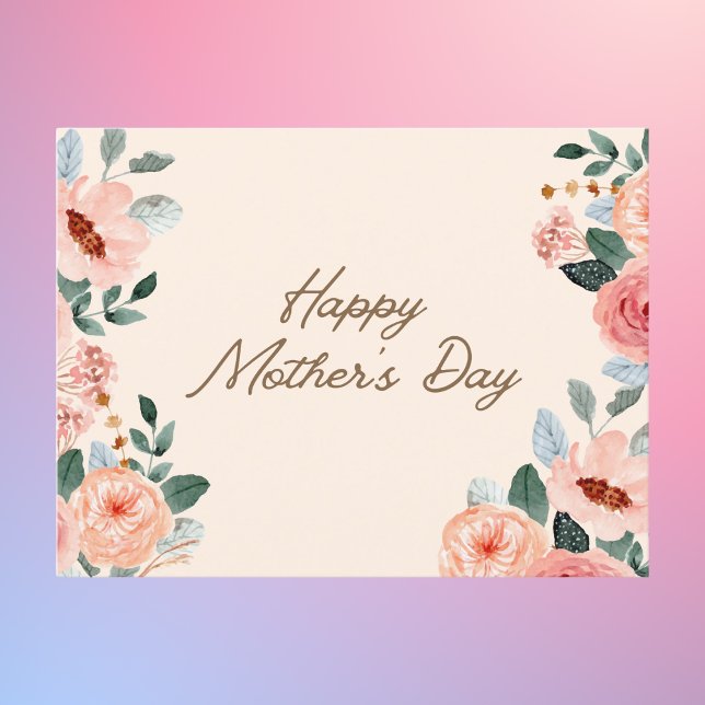 Elegant Watercolor Blush Floral Mother’s Day Postcard (Creator Uploaded)