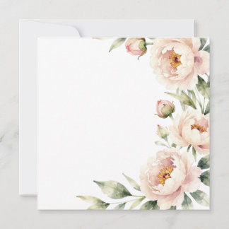 Elegant watercolor blush peony floral background thank you card
