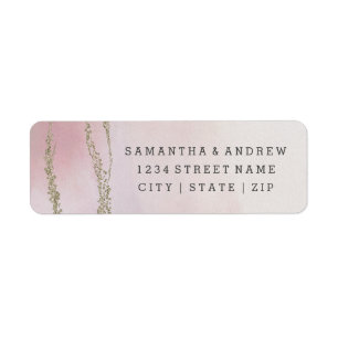 Elegant Watercolor Blush Wedding Return Address