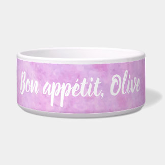 Elegant Watercolor Bon Appétit Pet Bowl