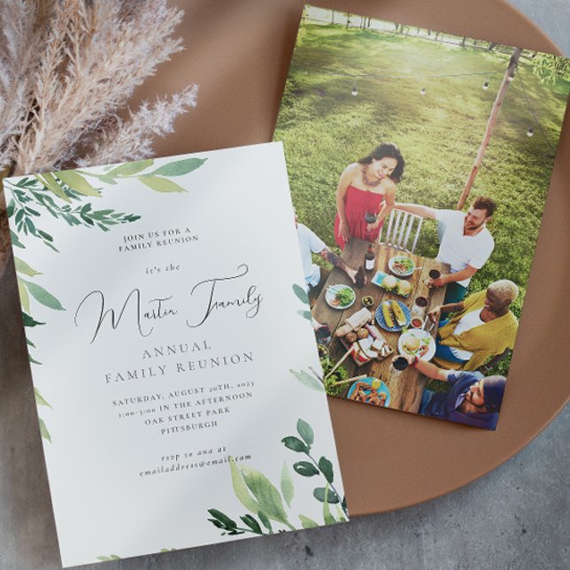 Elegant Watercolor Botanical Family Reunion Photo (Creator Uploaded)