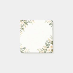 Elegant Watercolor Botanical Floral Frame Post-it Notes