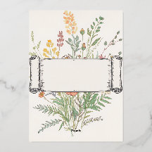Elegant Watercolor Botanical Floral Frame Wedding