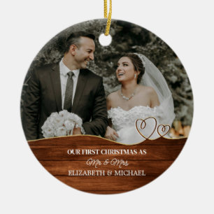 Elegant Watercolor Botanical For Wedding Photo Ceramic Tree Decoration