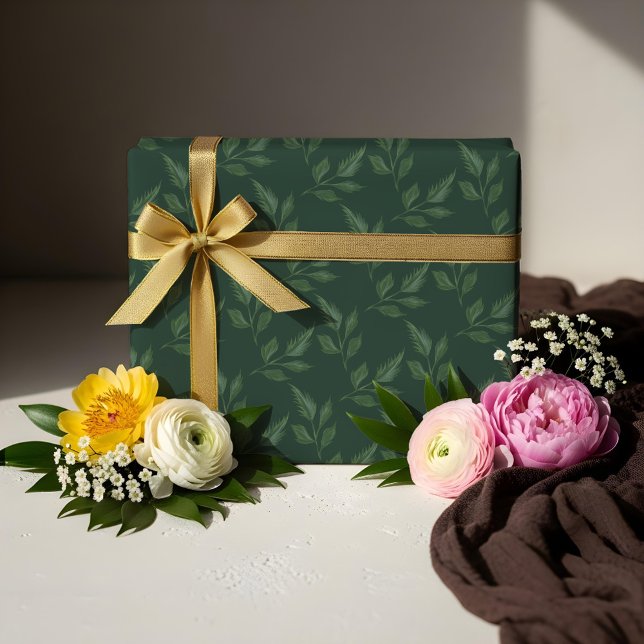 Elegant Watercolor Botanical Garden Leaf Pattern Wrapping Paper (Elegant Watercolor Botanical Garden Leaf Pattern Wrapping Paper)