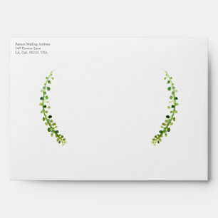 Elegant Watercolor Botanical Greenery Branch Leaf Envelope