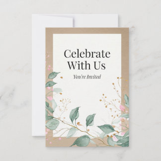 Elegant Watercolor Botanical Invitation 