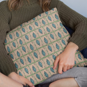 Elegant watercolor botanical leaves greenery cushion
